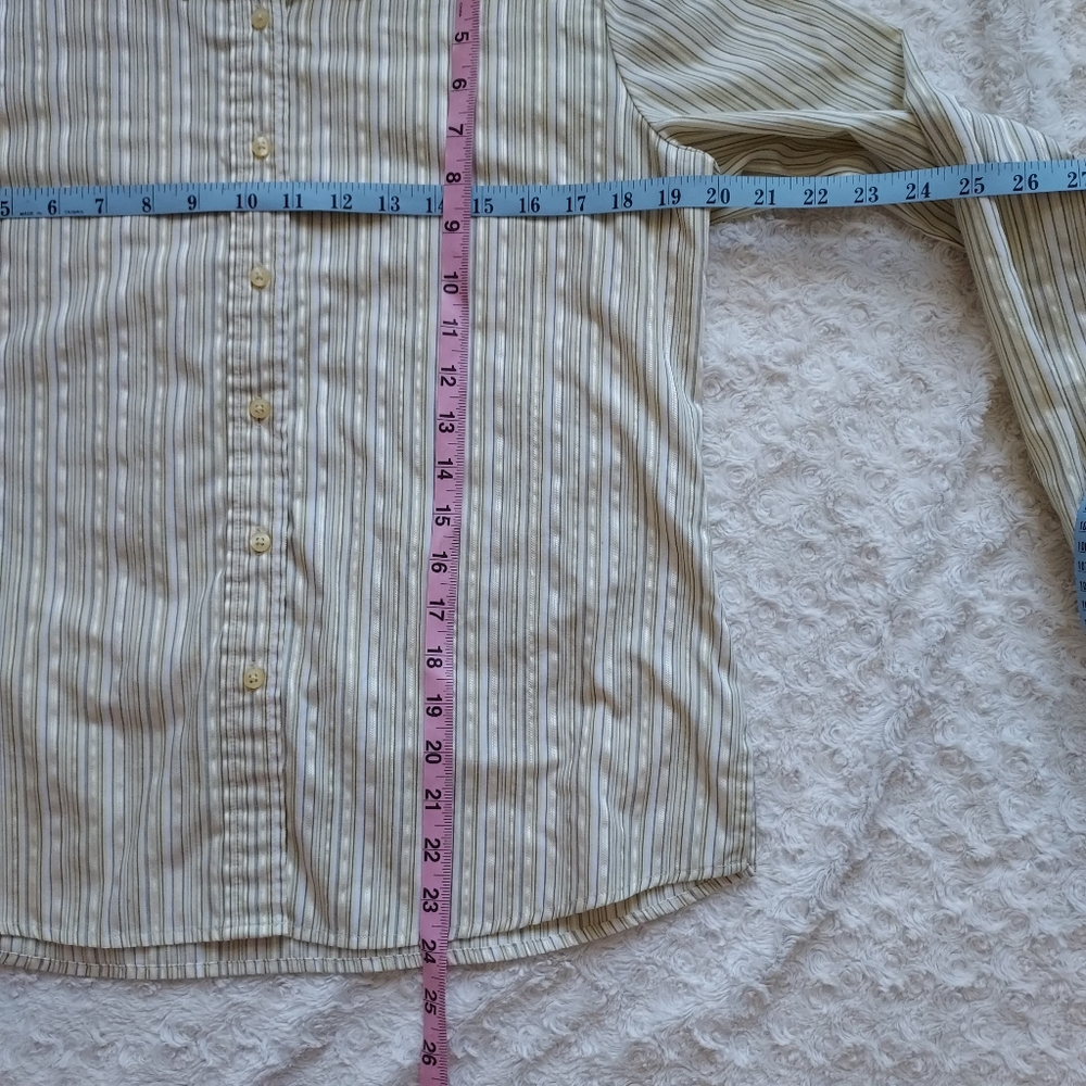 White Stag Shimmery Striped Blouse Academia Career Office Spring Med - Picture 7 of 7